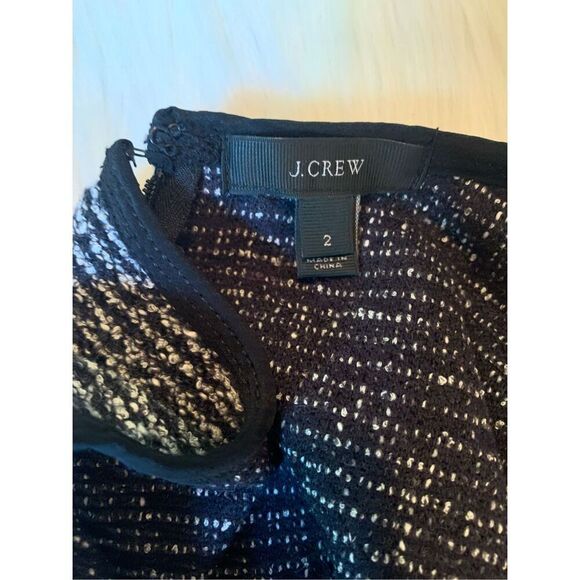 J. Crew Sleeveless Tweed Flare Mini Dress Black White size 2 - Picture 4 of 5